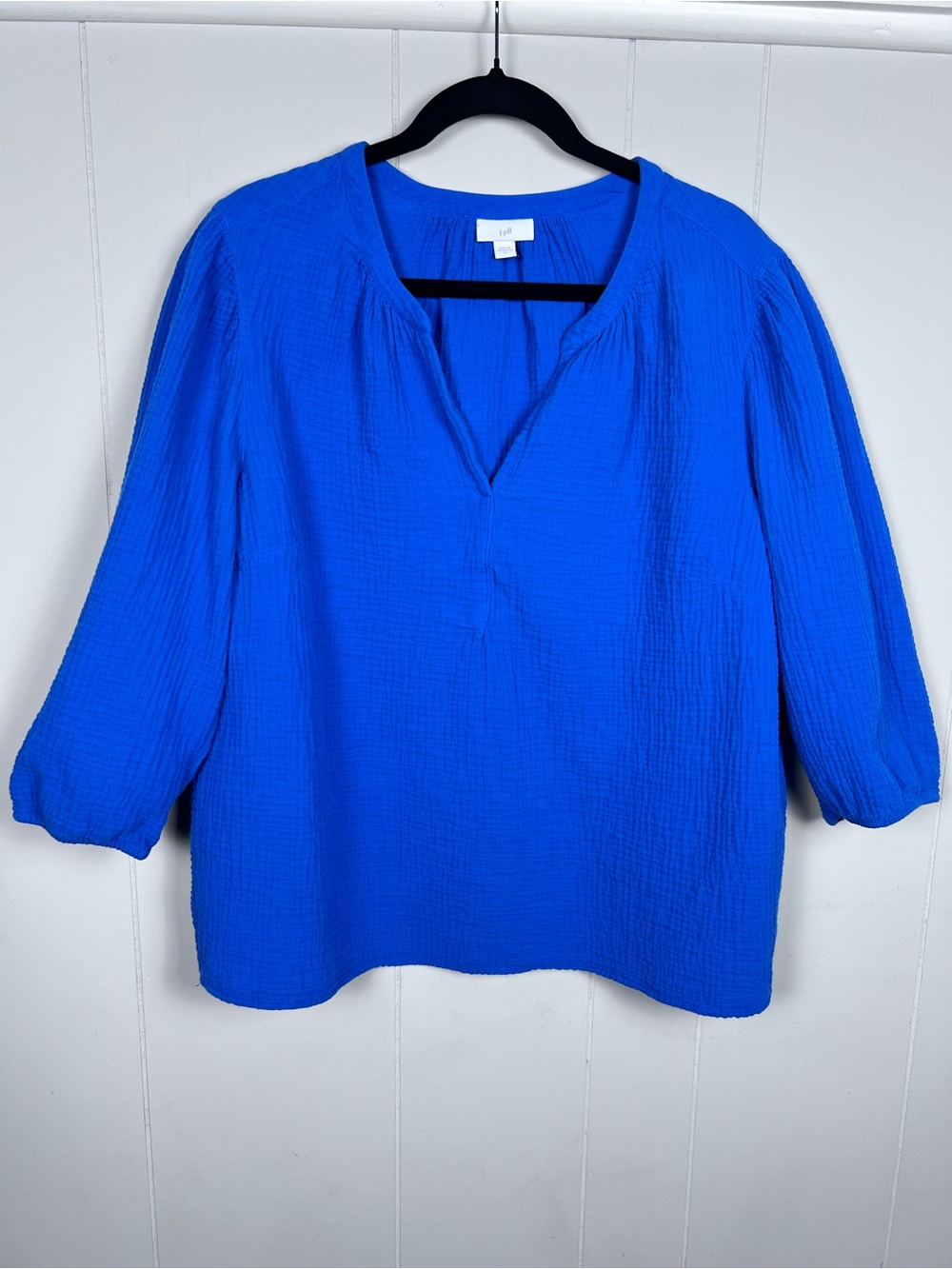 J. Jill Cotton Gauze Women's Blouse Blue XL
